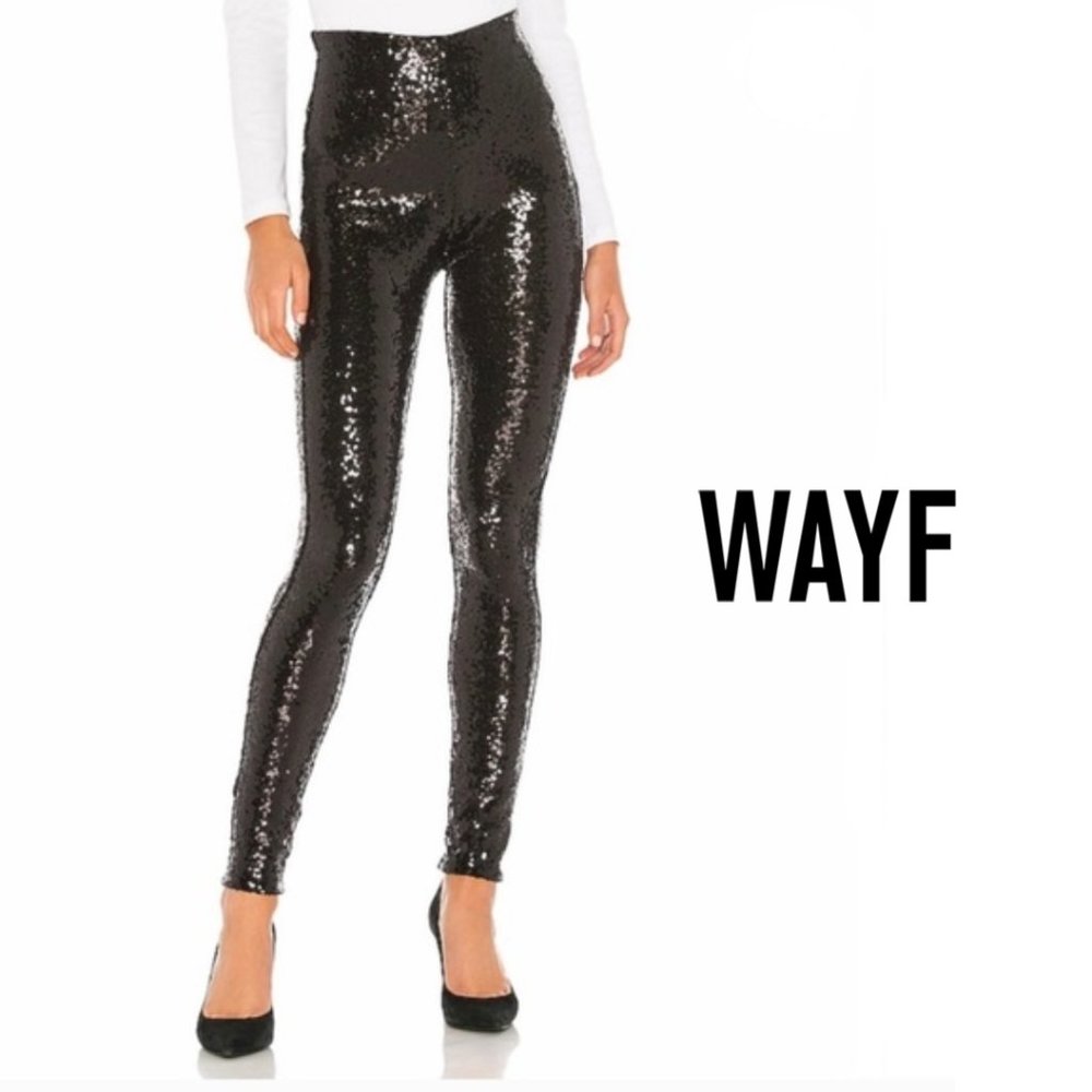 COPY - WAYF | High Waist Black Sequins Leggings